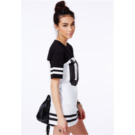 Fashion Women Longline Loose Long T Shirt Baseball Dress With Printed