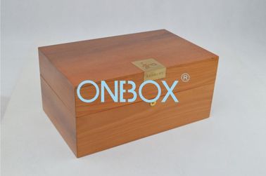 Luxury matt painting wooden box with hinged lid , solid wood coin case