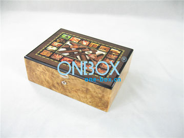 High gloss wooden cigar storage case , wood packing boxes for chocolates or cosmetic